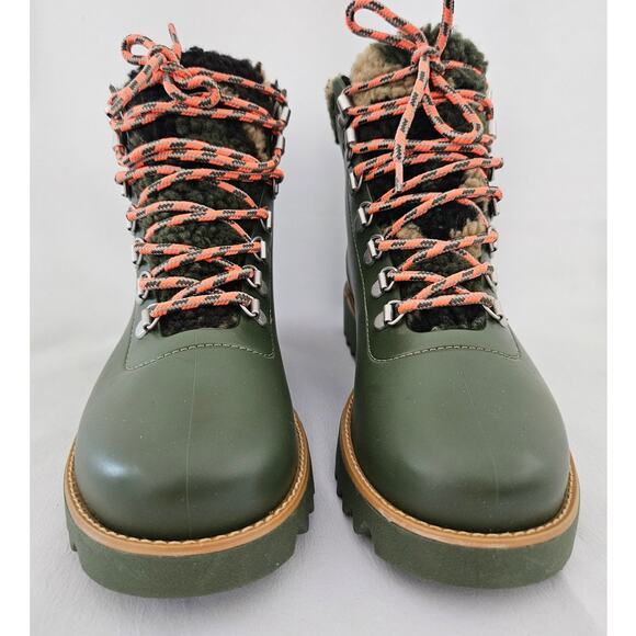 Bernardo Wiley Green Camo Faux Shearling-Trim Rain Boots sz 6 NWOT $165 Basic - Picture 3 of 7